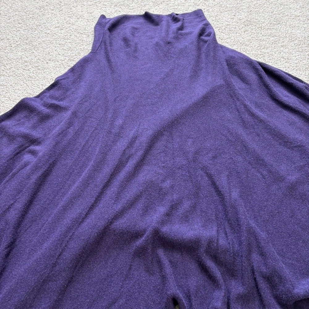 Eileen Fisher Oversized Sweater Womens M Purple Cowl Neck Half Sleeve Relaxed - Picture 8 of 10